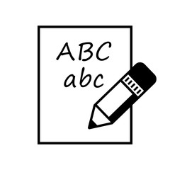 Black pencil icon on white background