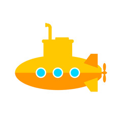 Yellow submarine vector icon on white background
