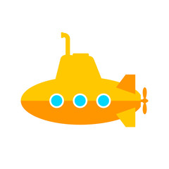 Obraz premium Yellow submarine vector icon on white background