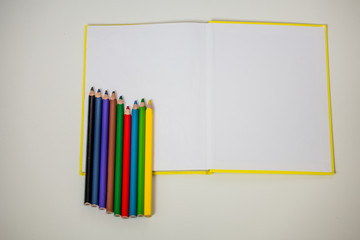 all for children creativity, pencils, scissors, colored paper