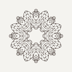 Fototapeta premium Vector mandala. Mehndi lace tattoo. Oriental weave.