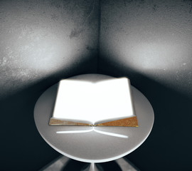 Bright book on table