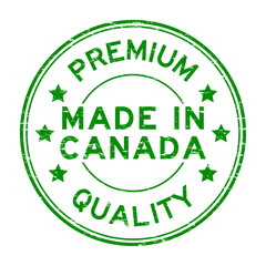 Grunge green premium quality made in Canada rubber stamp