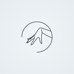 Vector icon with a graceful female hand.