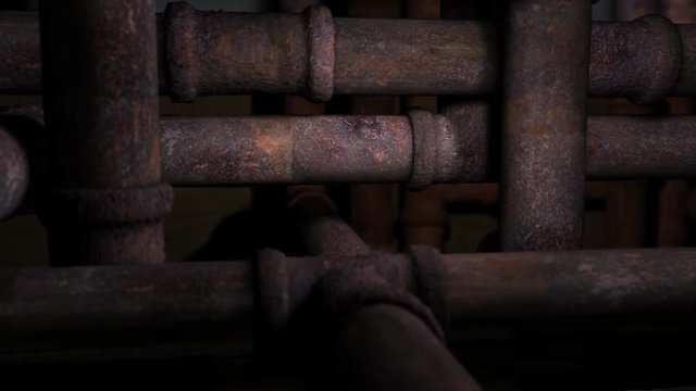 Rusty Pipes Three Dimensional animation