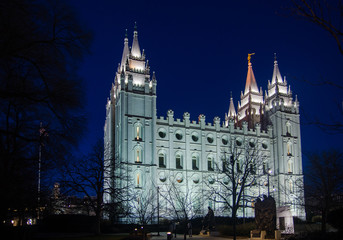 Salt Lake City Temple Square by night