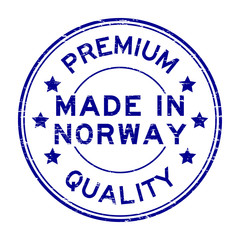 Grunge blue premium quality made in Norway rubber stamp