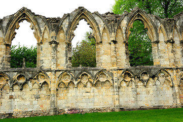 St. Mary's Abbey in York city, England, UK