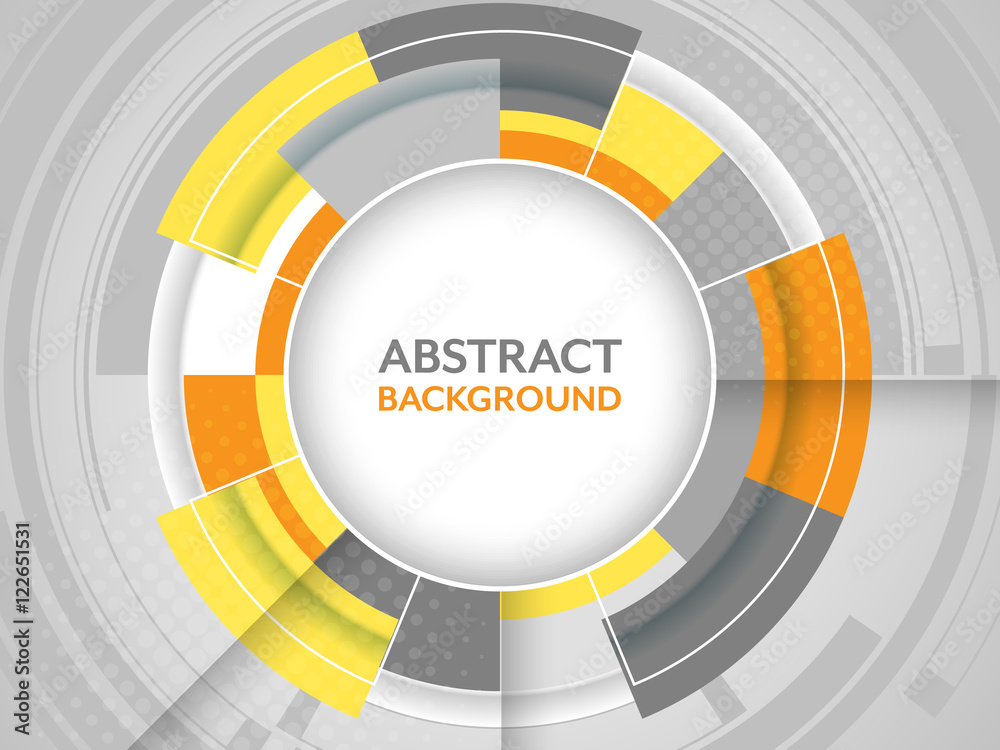 Poster abstract futuristic vector background with circular pattern.