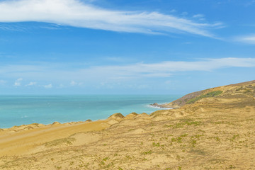 Fototapeta na wymiar Dunes and Ocean Jericoacoara Brazil
