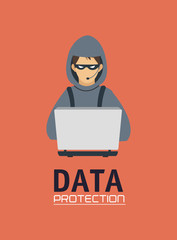 hacker and virtual security system icons image vector illustration design 