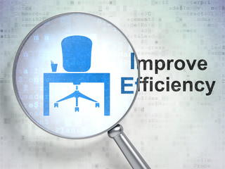 Business concept: Office and Improve Efficiency with optical glass