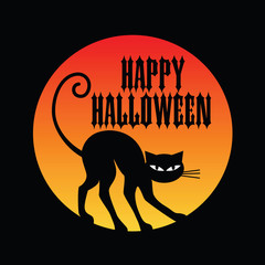 halloween black cat happy
