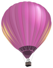 Obraz premium Pink big air balloon with basket flies