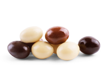 closeup of some different ball-shaped chocolates made with black