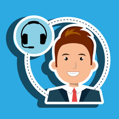 man headphone isolated icon design, vector illustration graphic