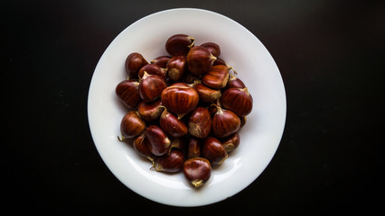 chestnuts in dish