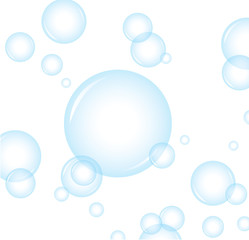 Vector of Blue soap bubbles for background
