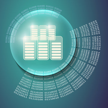 Vector abstract background and binary code and data storage