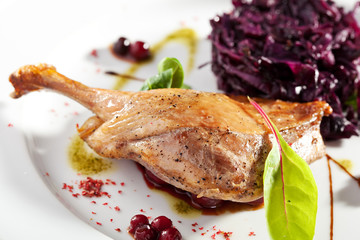 Duck Leg with Salad