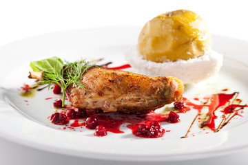 Duck Leg with Stewed Apple
