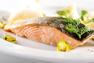 Salmon Steak with Mashed Potato