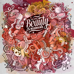 Cartoon doodles cosmetics frame design
