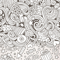 Cartoon hand-drawn doodles holidays illustration