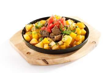 Pan Fried Potatoes with Meat