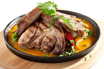 Roast Lamb with Mushroom and Tomato