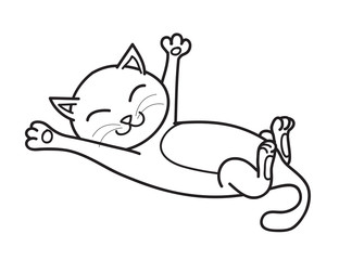 Lazy Kitty, a cartoon vector of a kitten.