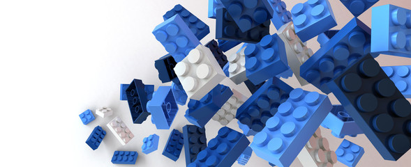 Plastic building blocks - obrazy, fototapety, plakaty