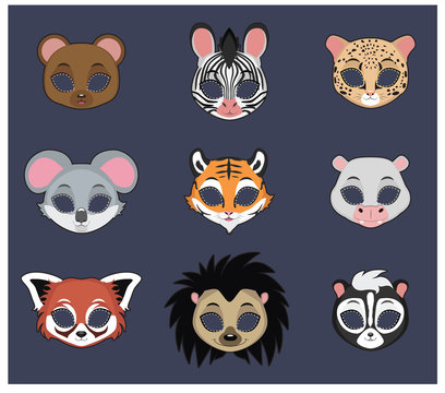 Animal mask set 2 for Halloween and various festivities