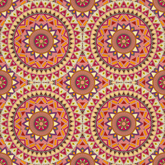 Ornate floral seamless texture, endless pattern with vintage mandala elements.