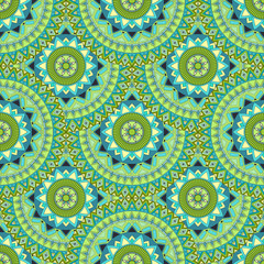 Ornate floral seamless texture, endless pattern with vintage mandala elements.