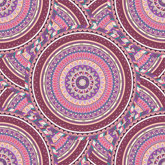 Ornate floral seamless texture, endless pattern with vintage mandala elements.