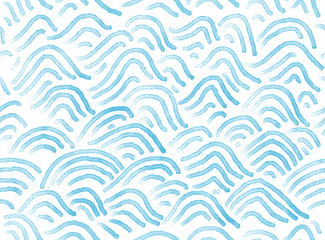 Seamless watercolor abstract waves pattern hand painted background