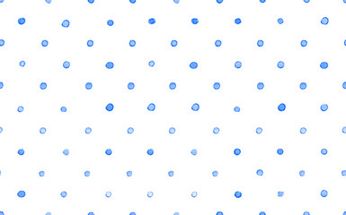 Seamless watercolor abstract dots pattern hand painted background