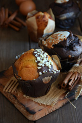 chocolate, vanilla and Coconut Muffins