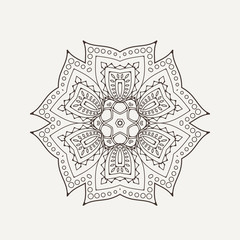 Vector mandala. Mehndi lace tattoo. Oriental weave.