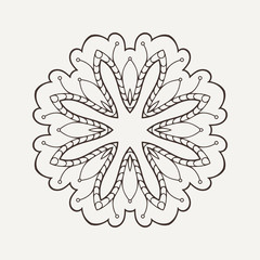 Vector mandala. Mehndi lace tattoo. Oriental weave.