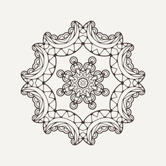 Vector mandala. Mehndi lace tattoo. Oriental weave.