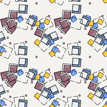 Hand drawn doodle seamless pattern.