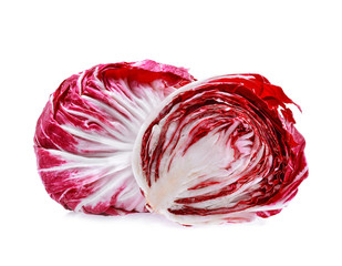 Radicchio, red salad isolated on white background