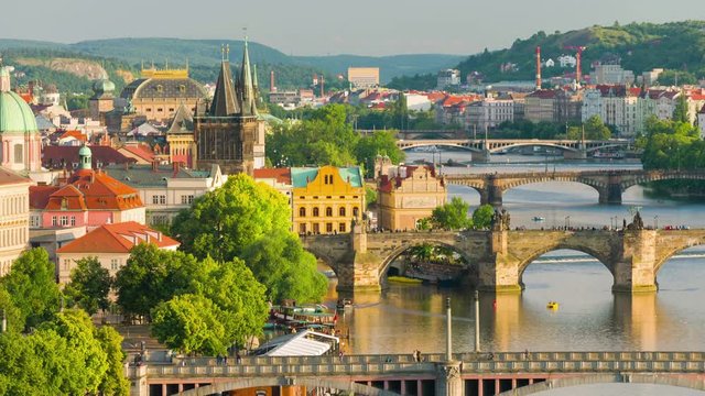 Timelapse of Prague in a summer day