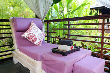  spa massage room in the garden