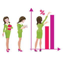 Woman in a business suit and glasses