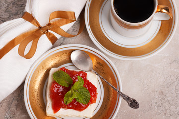 Brazilian dessert Romeo and Juliet, goiabada jam of guava and ch