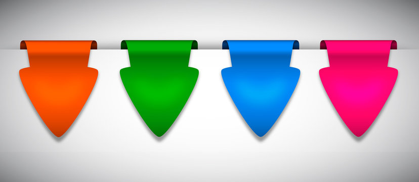 Set of colored Arrow Sticky Notes