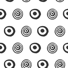 Seamless pattern with hand drawn circle shapes